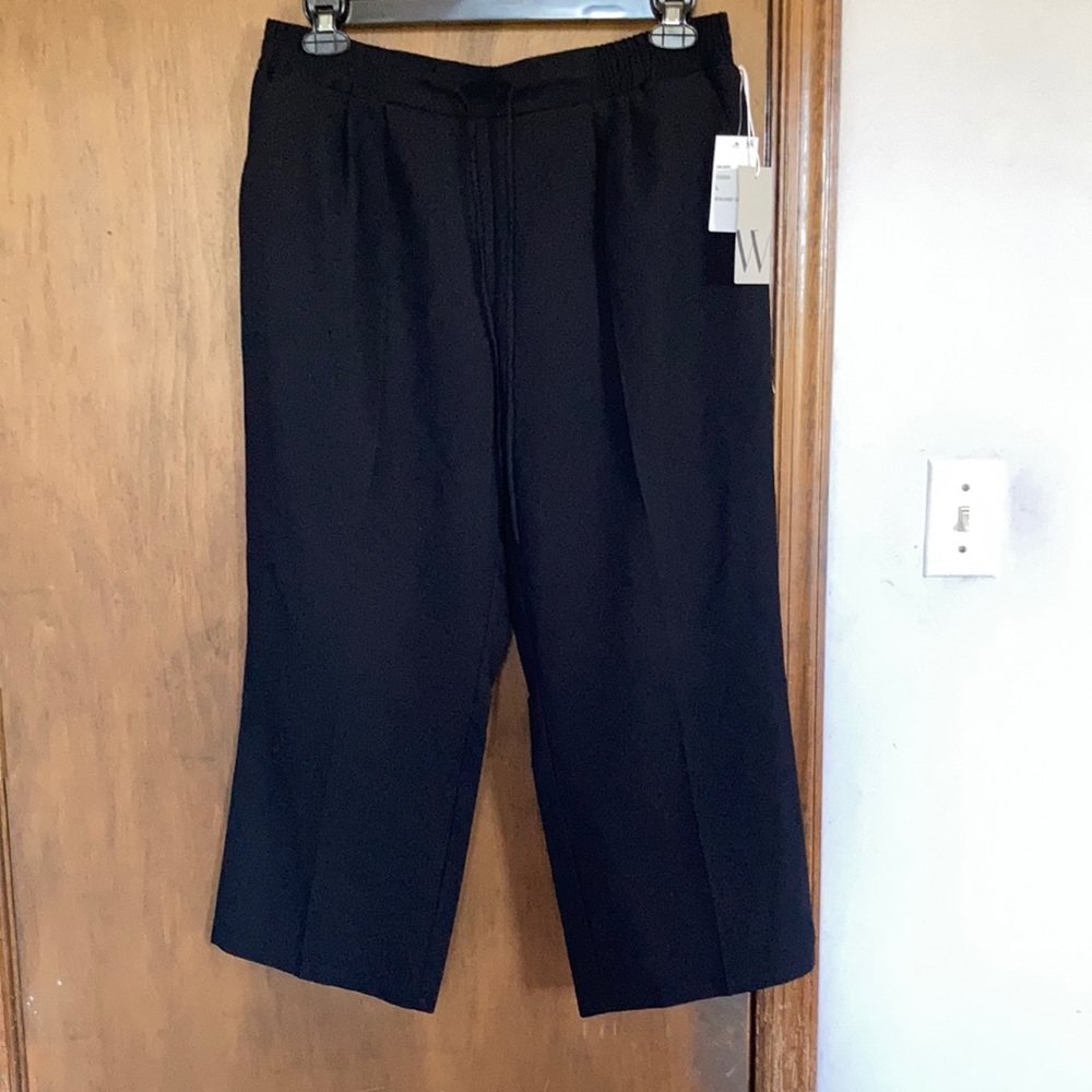 Worthington black pull on pant office casual neutral pant size L